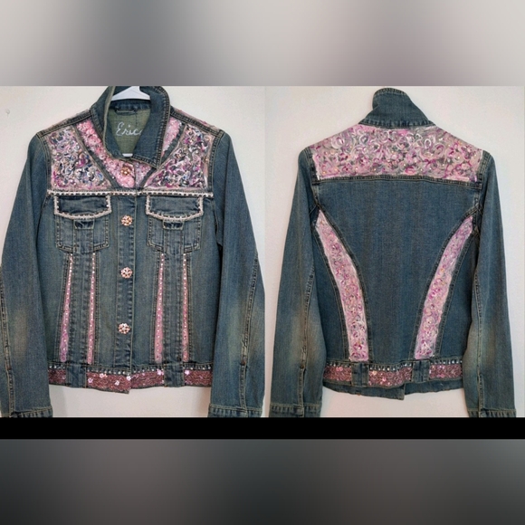 UPCYCLED HANDPAINTED DENIUM JACKET - Picture 1 of 5